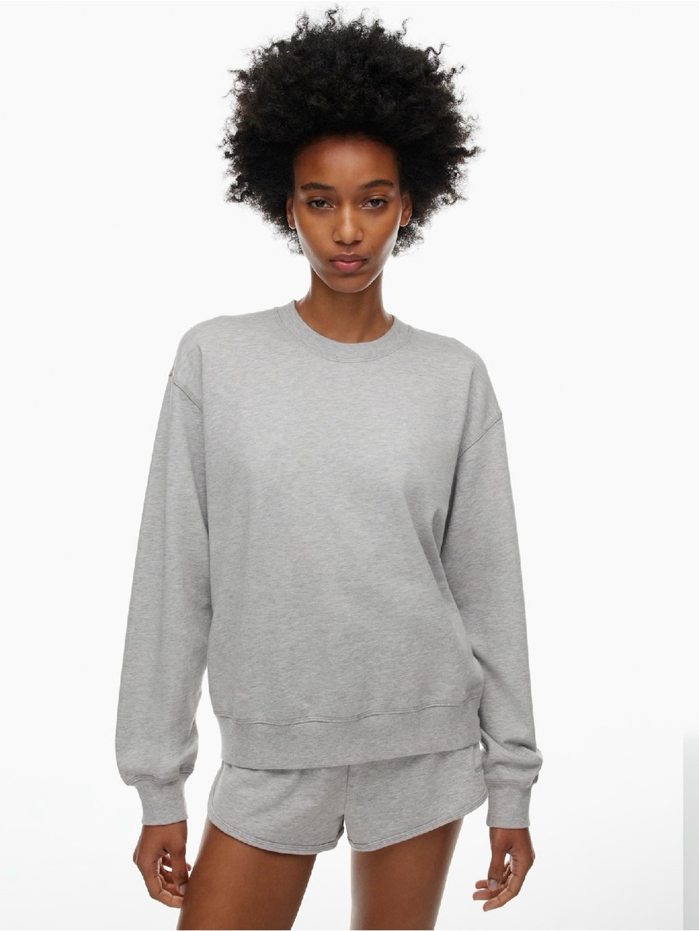 Aritzia Women’s Gray Airy Terry Perfect Crew Neck Sweatshirt Size Small